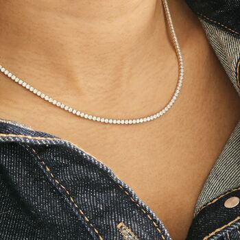 Tennis Necklace Silver, 7 of 9