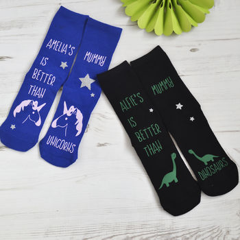 Better Than Unicorns Or Dinosaurs Personalised Socks, 2 of 2