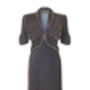 1940s Style Silk Velvet Dress In Mink, thumbnail 2 of 3