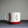 Ceramic Mug Red Leaf Design, thumbnail 2 of 4