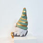 Gonk Handmade Scandinavian Gnome Green And Gold, thumbnail 5 of 8