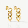 Women’s Short Chain Stud Earrings In 18k Gold, thumbnail 2 of 4