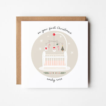 Baby's First Christmas Card In Blue Or Pink, 2 of 4
