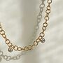 Stardust Five Diamond Dangle Gold Chain Link Necklace, thumbnail 5 of 6