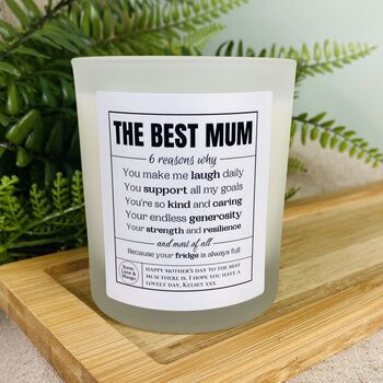 Personalised Mothers Day Best Mum Candle, 2 of 12