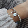 Sterling Silver Personalised Open Star Charm Initial Stretch Bracelet, thumbnail 1 of 9