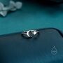 Moon And Star Open Ring In Sterling Silver, thumbnail 3 of 11