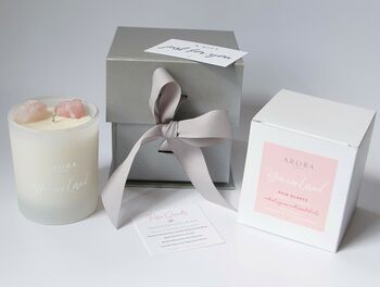 You Are Loved Rose Quartz Candle A Gift For Love, 7 of 7