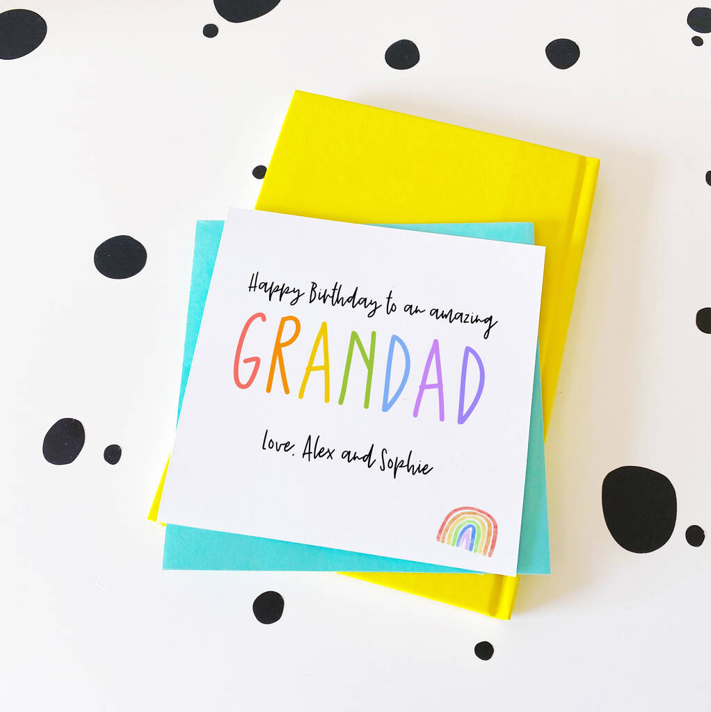 Personalised Rainbow Birthday Card For Grandad