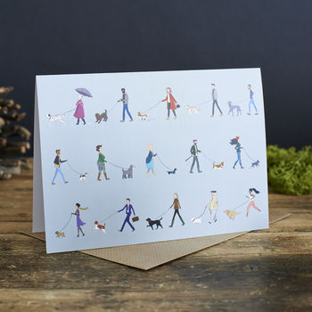 Dog Walkers Greeting Card, 2 of 2