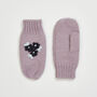 Forget Me Not Knitted Lilac Mittens, thumbnail 3 of 5