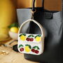 Beaded White Fruit Mini Bag Charm, thumbnail 1 of 5