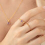 Lavender Amethyst Five Stone Ring In Sterling Silver And Gold, thumbnail 5 of 11