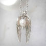 Sterling Silver Double Angel Wing Necklace, thumbnail 1 of 5