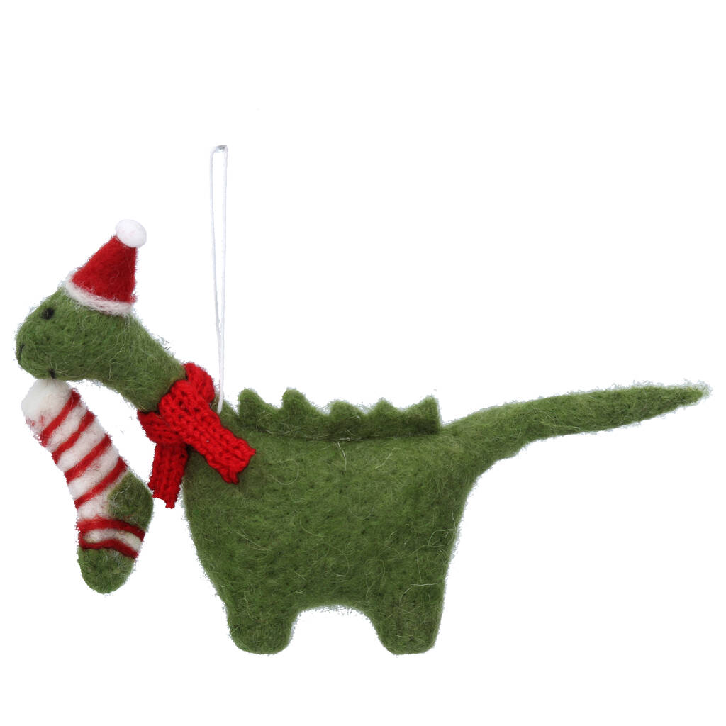 Felt Dinosaur Christmas Tree Decoration By Little Ella James