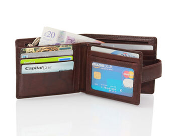 Personalised Leather Tri Fold Wallet With Rfid, 10 of 12