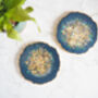 Blue Iridescent Geode Resin Coasters, thumbnail 10 of 11
