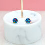 Blue Festival Confetti Acrylic Round Stud Earrings, thumbnail 3 of 5