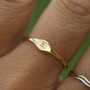 Personalised Initial Signet Ring Custom Engraving, 2 of 6