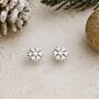 Sterling Silver Snowflake Stud Earrings, thumbnail 4 of 8
