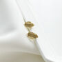 Tiny 14 K Gold Leaf Stud Earrings, thumbnail 3 of 6