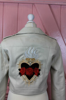 Ivory Embroidered Heart Wedding Jacket, 2 of 10