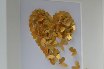 Framed Golden Wedding Anniversary Butterfly Heart, 4 of 8