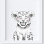 Monochrome Safari Animal Nursery Art Print Set, thumbnail 2 of 5