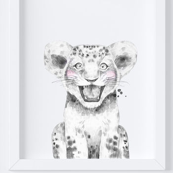 Monochrome Safari Animal Nursery Art Print Set, 2 of 5