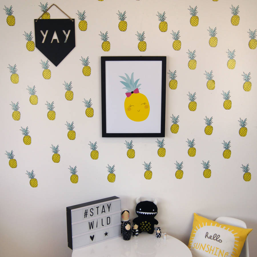 Pineapple Wall Stickers By Parkins Interiors Notonthehighstreet Com Pineapple Wall Stickers