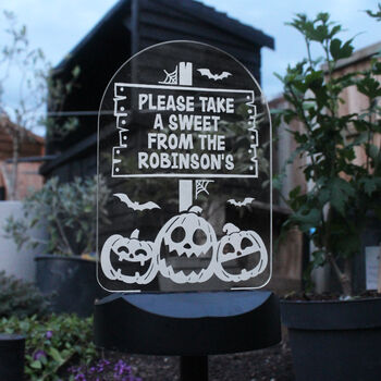 Personalised Pumpkin Patch Solar Light – Outdoor Halloween Decoration, 4 of 8