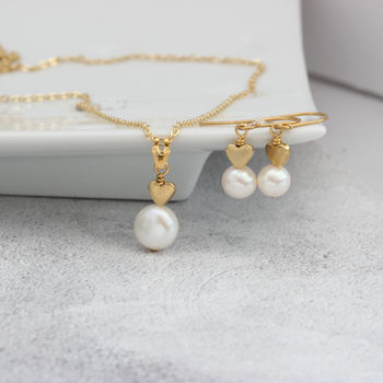 White Pearl Pendant And Earrings Set, 4 of 11