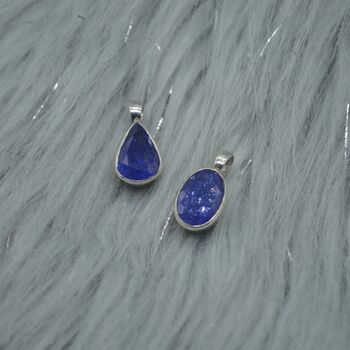 Tanzanite Silver Pendant Necklace: Oval Or Teardrop, 3 of 5