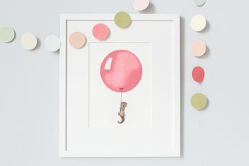 Personalised Children's Coral Balloon Otter Picture, 2 of 10