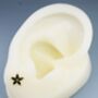 Sterling Silver Black Cz Flower Barbell Earrings, thumbnail 3 of 12