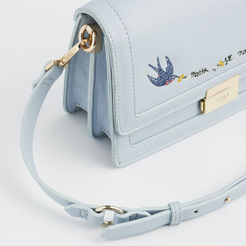 Blue Bird Embroidered Foldover Bag, 9 of 9