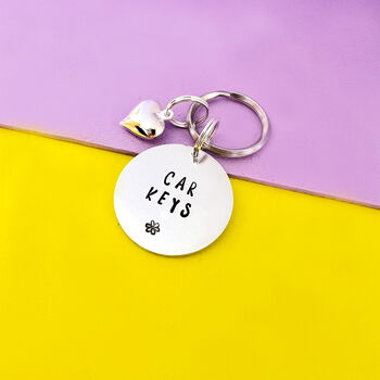 Personalised Hand Stamped Car Keys Keyring, 3 of 7