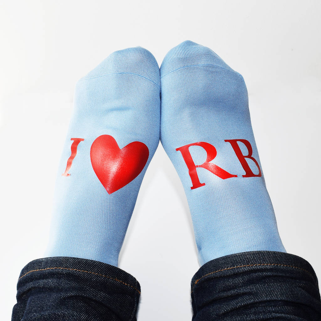 Personalised, I Love, Couples Anniversary Gift Socks By Weasel and