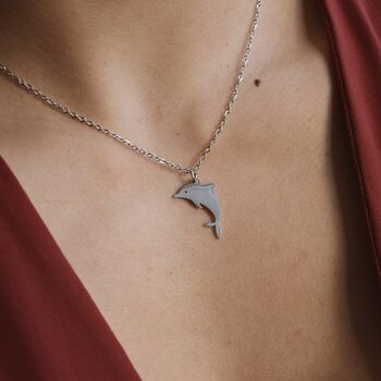 Silver Dolphin Pendant Necklace Gift, 3 of 7