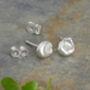 Organic Pebble Stud Earrings With Natural Grey Diamond Slices, thumbnail 2 of 3