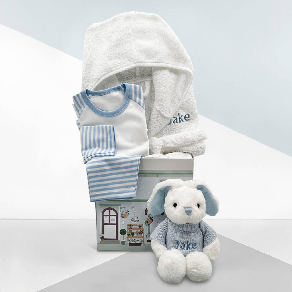 Personalised Baby Boy Bath And Bedtime Hamper, 1 of 7