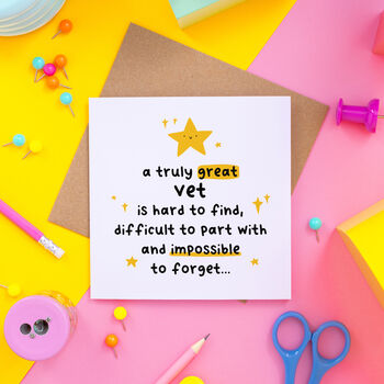 'Truly Great Vet' Thank You Card, 2 of 2