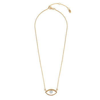 Eye Of Intuition Topaz Necklace Silver Or Gold Plated, 5 of 11