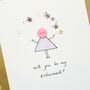 Maid Of Honour/Bridesmaid/Flower Girl Handmade Card, thumbnail 3 of 6
