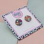 Circle Glitter Stud Earrings *More Colours Available*, thumbnail 4 of 12