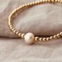 18ct Gold Plated Bead And Freshwater Pearl Bracelet, thumbnail 3 of 3