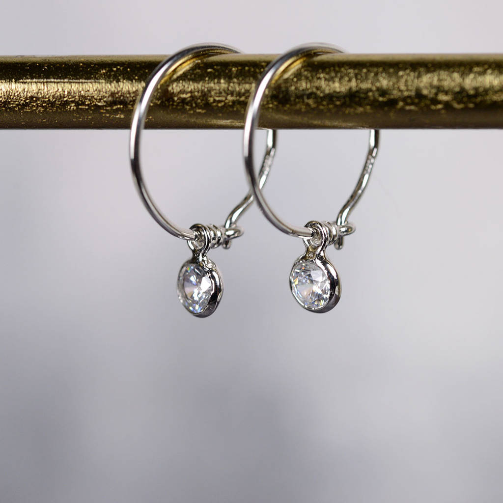 Sterling Silver And Cubic Zirconia Hoops By Home & Glory