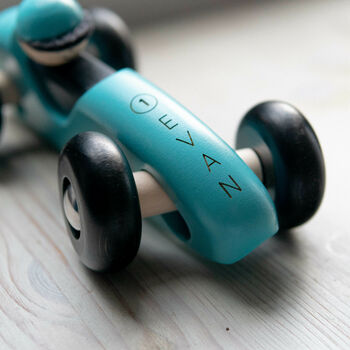 Personalised Wooden Racing Car For Kids, 3 of 7