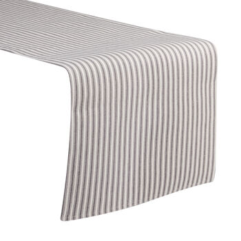 Grey Striped Cotton Table Runner, 2 of 5