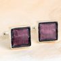 Murano Glass Square Silver Cufflinks, thumbnail 10 of 12